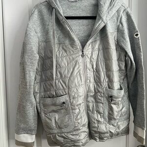 Gray Quilted Women's Hoodie